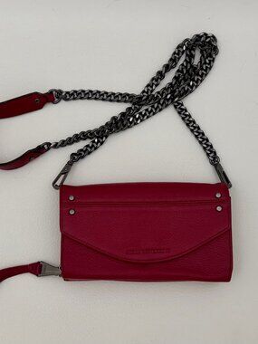 NWOT Aimee Kestenberg Delancey Burgandy Leather Chain Crossbody Handbag Purse